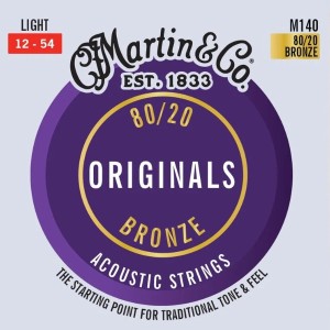 Martin M140 Original Acoustic 80/20 Bronze Guitar Strings - .012-.054 Light